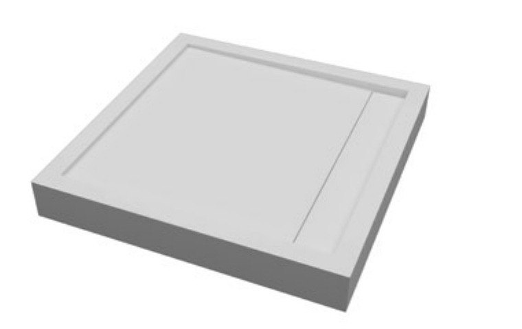 Receveur extra-plat à évacuation cachée, carré 80x80 à 100x100 cm